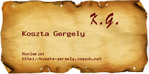 Koszta Gergely névjegykártya